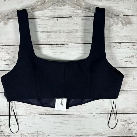 Nasty Gal Mirrored Charm Heart Moon Stars Crop Bralette Navy 8 NWT $107 - Picture 5 of 12